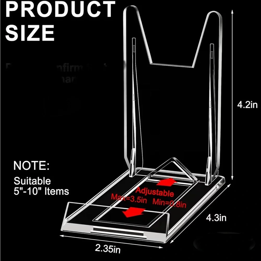 (2) Clear Adjustable Display Stand Duo